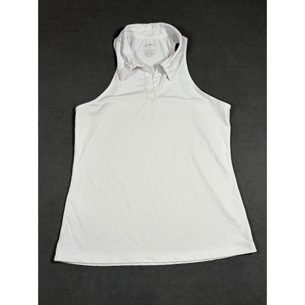 Gotttex Tank Top Womens Size M White Sleeveless Polo Collar Athletic